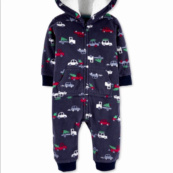 Bundle of 2 Carter’s 18 Month fleece jumpsuits - Picture 2 of 5